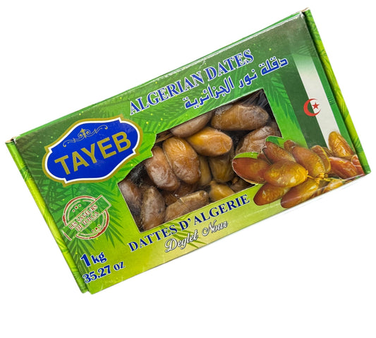 Tayeb Algerian Golden Deglet Nour Branched Dates 1kg FOODS ZaytunaMart.ca