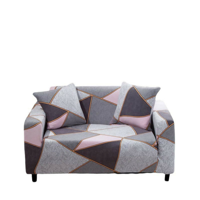 Anyhouz Sofa Cover Gray Pink Geometric Style and Protection For Living Room