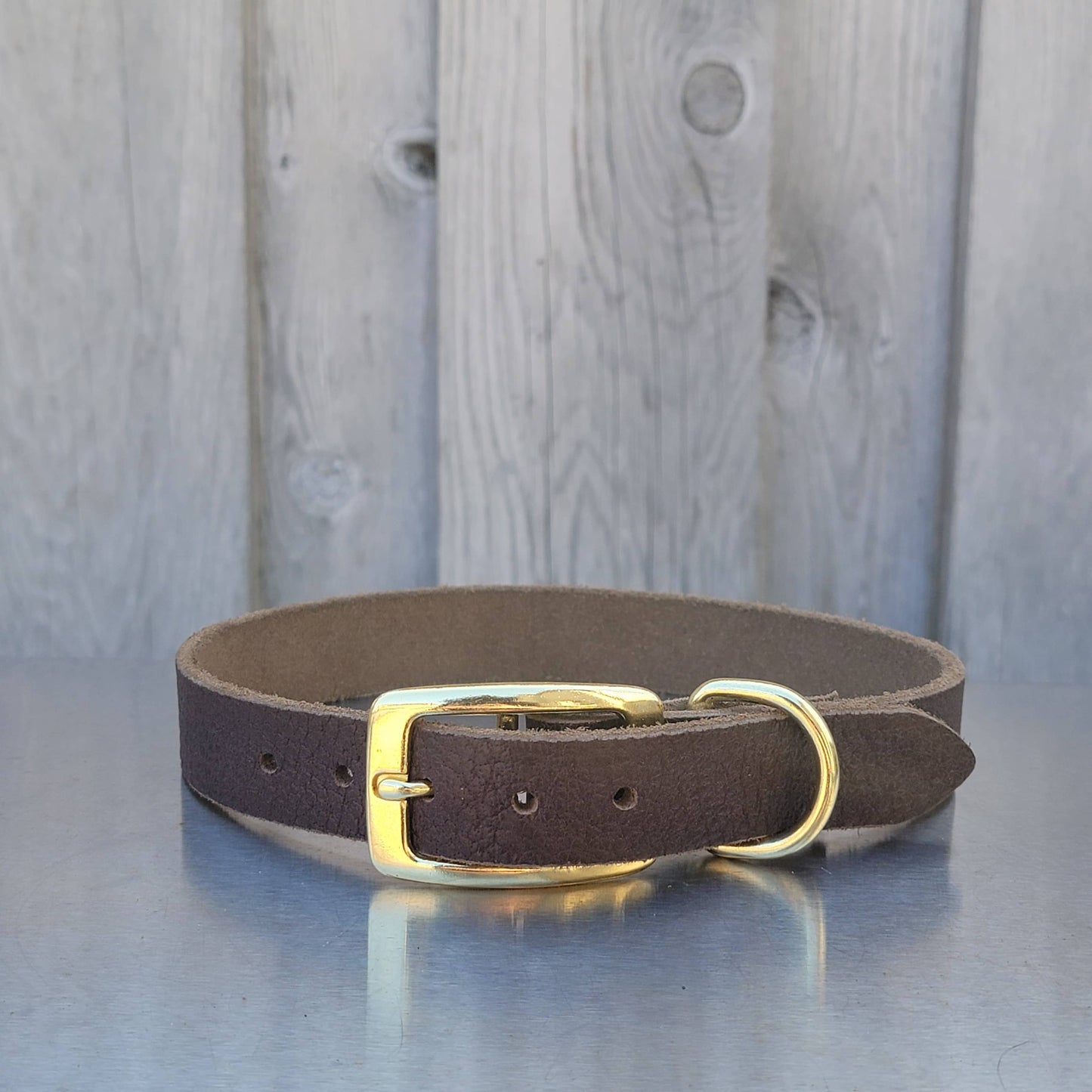 Rover - Classic Brown Full-Grain Leather Dog Collar