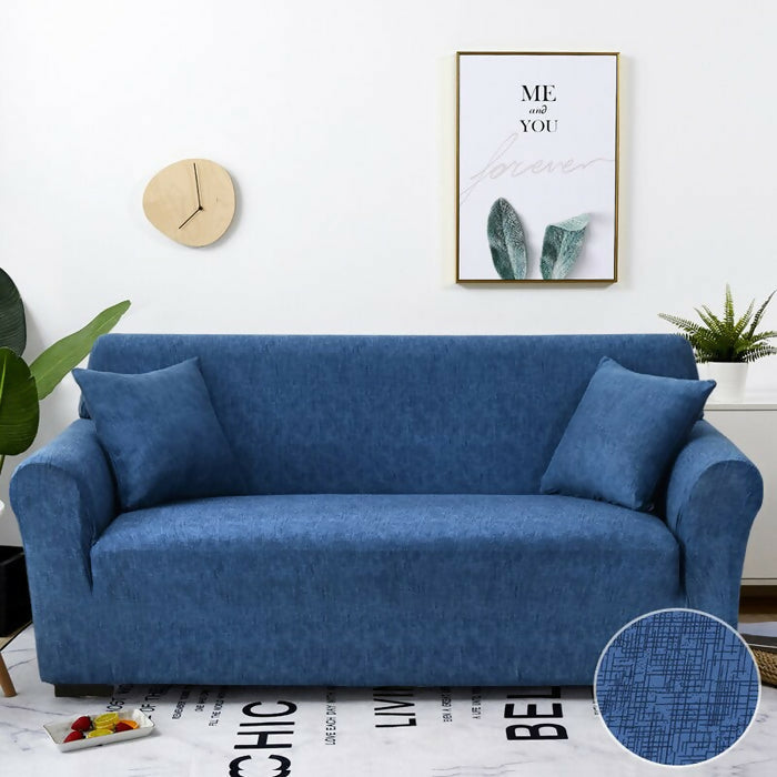 Anyhouz Sofa Cover Plain Blue Style and Protection For Living Room