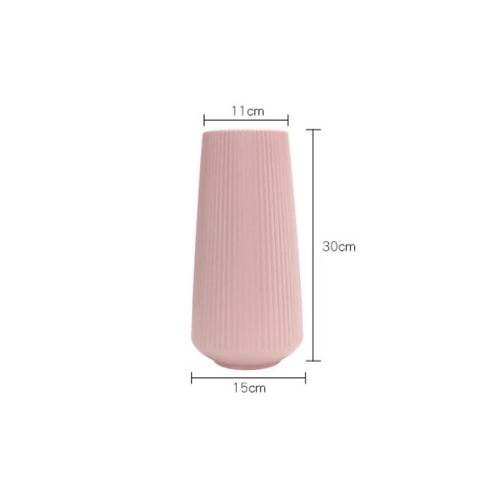 Anyhouz Flower Vase Large Ribbed Nordic Style Pot Living Room Decor