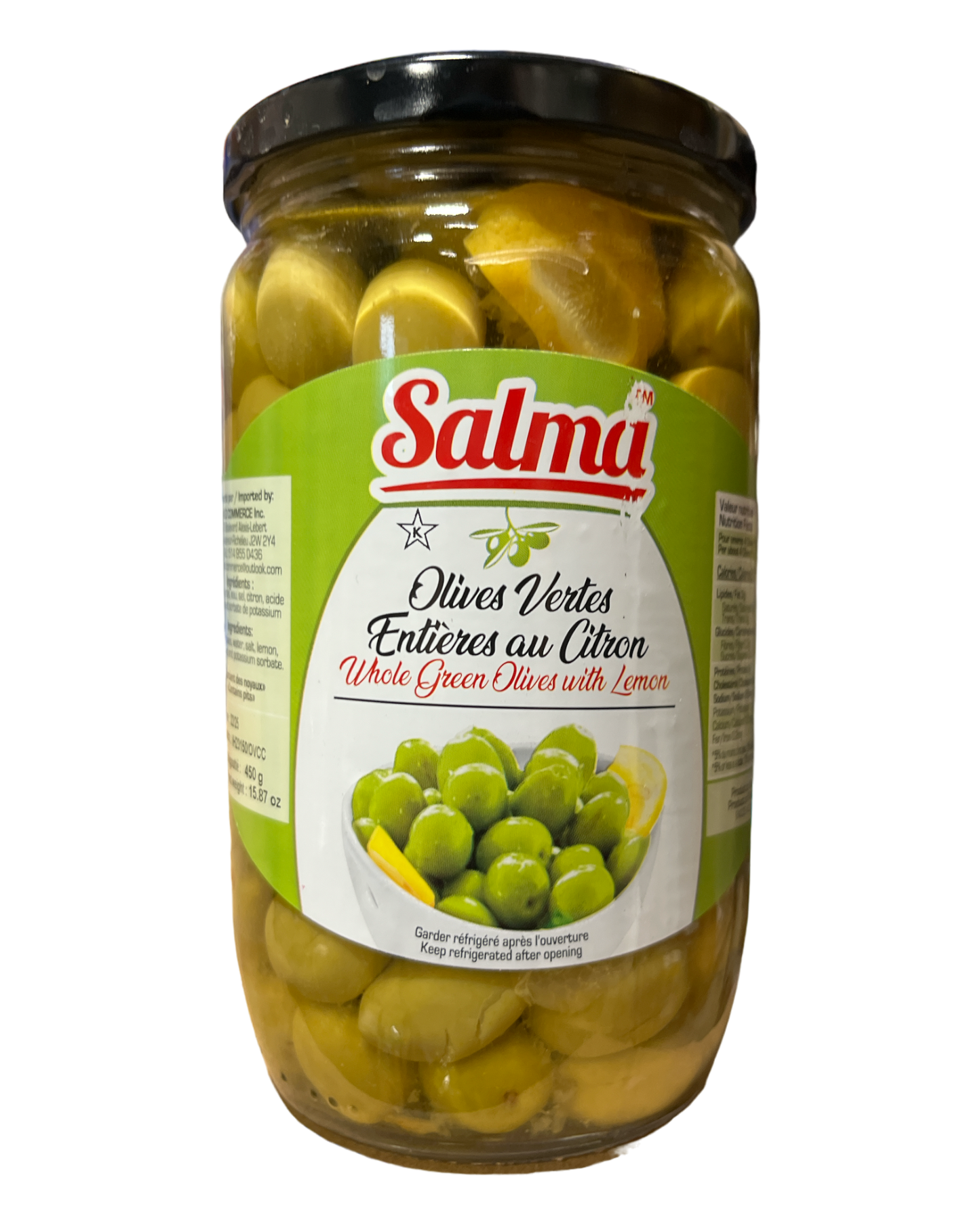 Salma Cracked Olives with lemon 480g FOODS SALMA