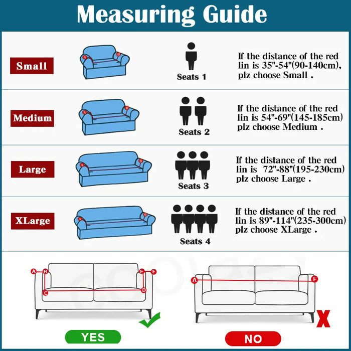 Anyhouz Sofa Cover Red Green Christmas Santa Design Non Slip Stretchable Slipcover