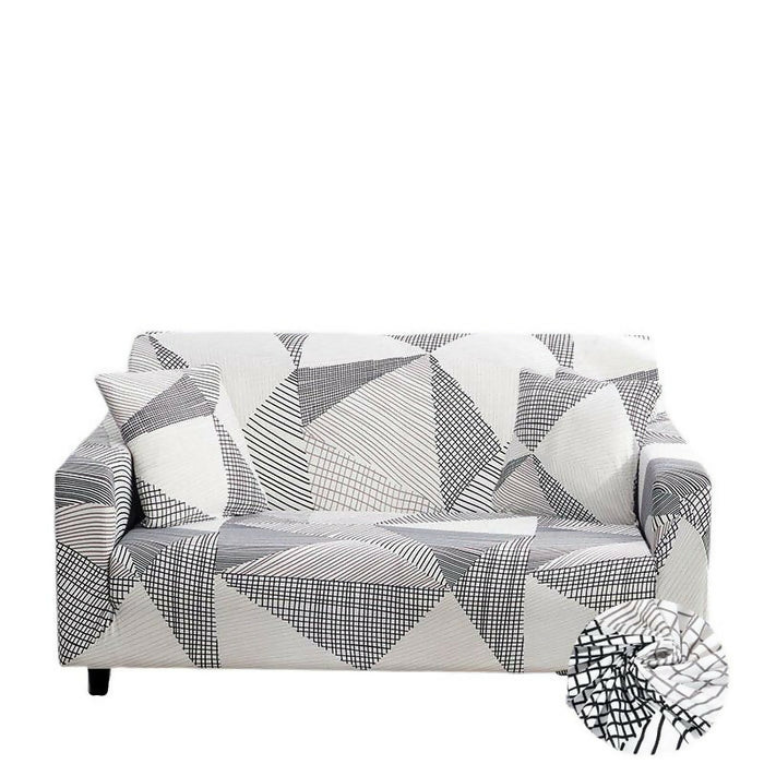 Anyhouz Sofa Cover White Geometric Style and Protection For Living Room