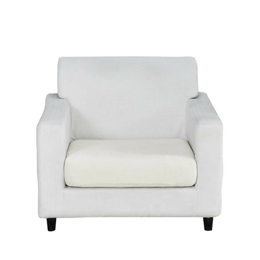 Anyhouz 1Pc Sofa Cover White Polyester Thick Stretchable Cushion