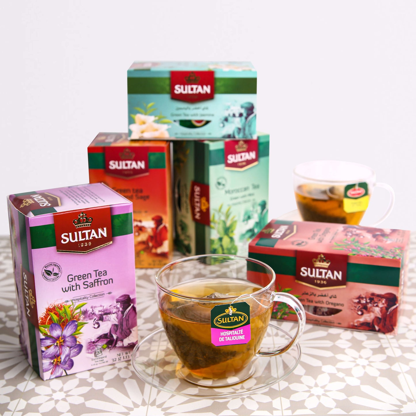 SULTAN Tisane Green tea with Saffron-5 Pack (20 Bag Each) FOODS ZaytunaMart.ca