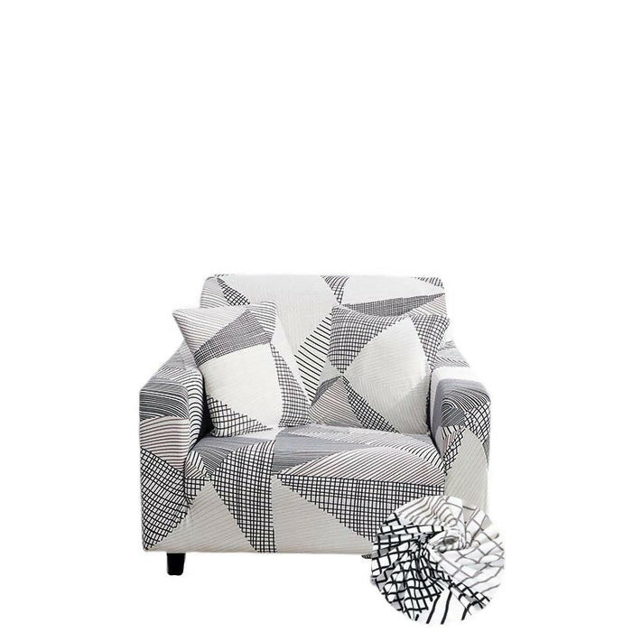 Anyhouz Sofa Cover White Geometric Style and Protection For Living Room