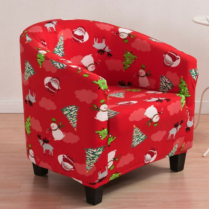 Anyhouz Sofa Cover Red Christmas Design Dust Proof Chair Tub Slipcover Home Decor