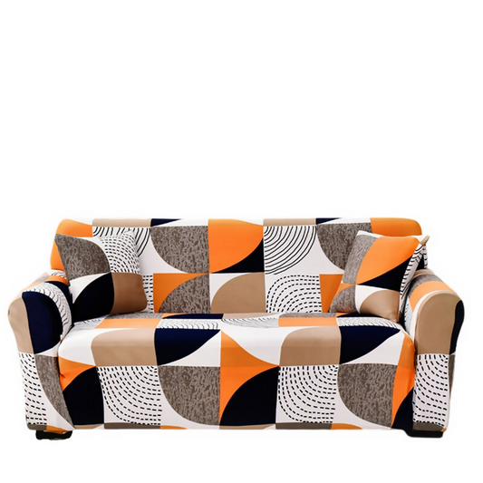 Anyhouz Sofa Cover Orange Geometric Style and Protection For Living Room