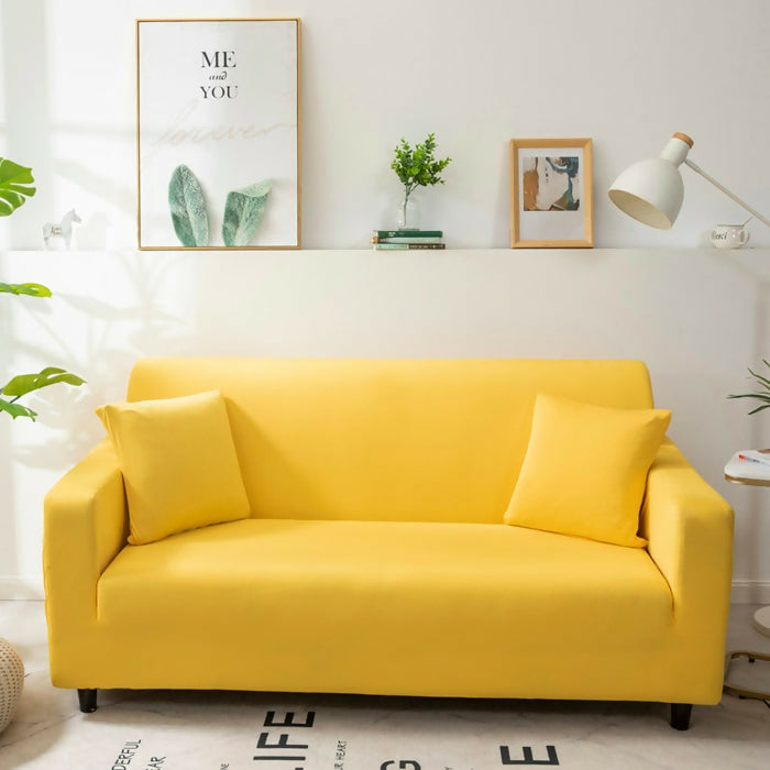 Anyhouz Sofa Cover Plain Yellow Style and Protection