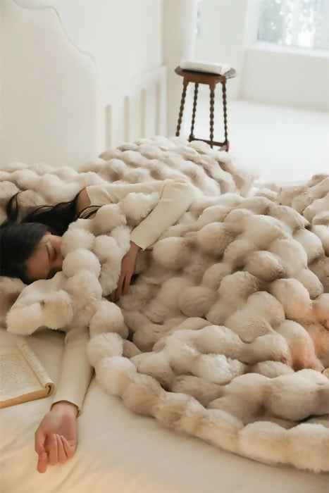 Anyhouz Blanket Brown Tuscan Imitation Fur Winter Cover Warm Wool