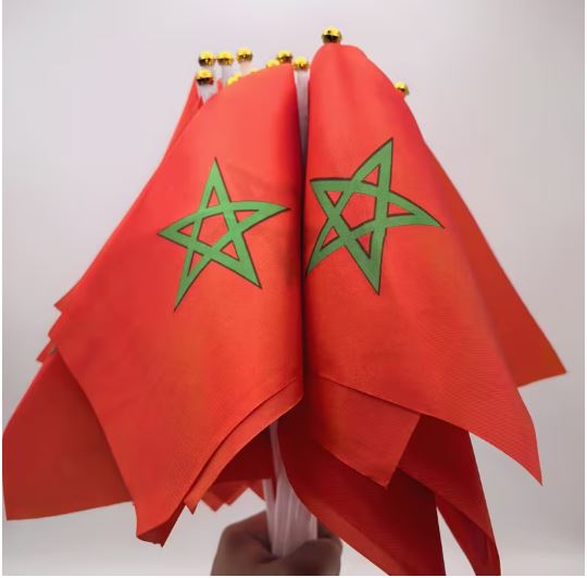 Medium Morocco Flag with stick 12"x8"(30x20cm)