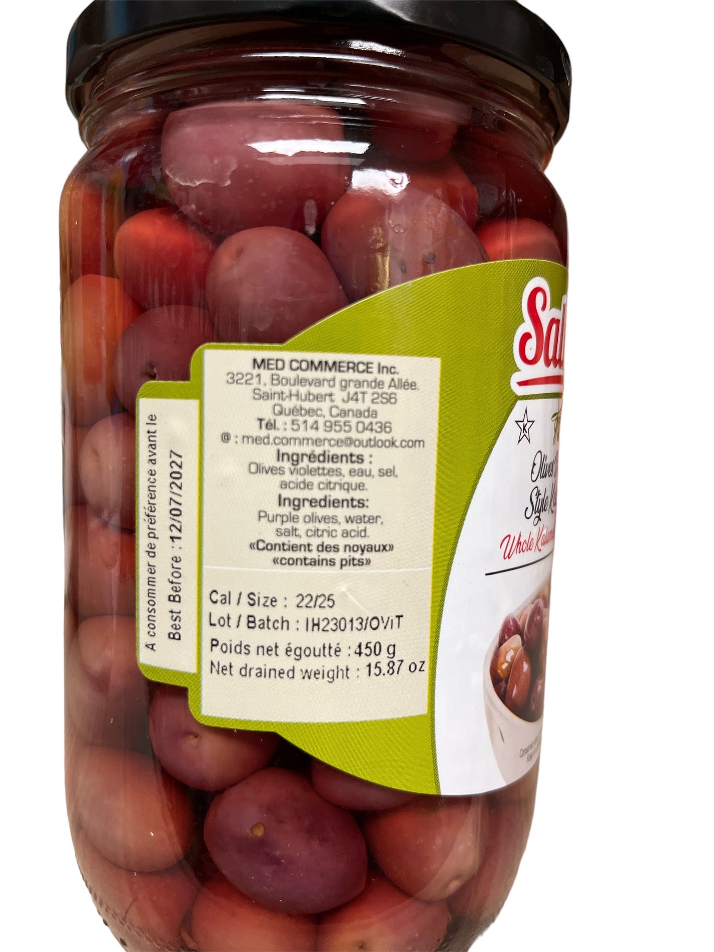 Salma Red Olives kalamata style 450g FOODS SALMA