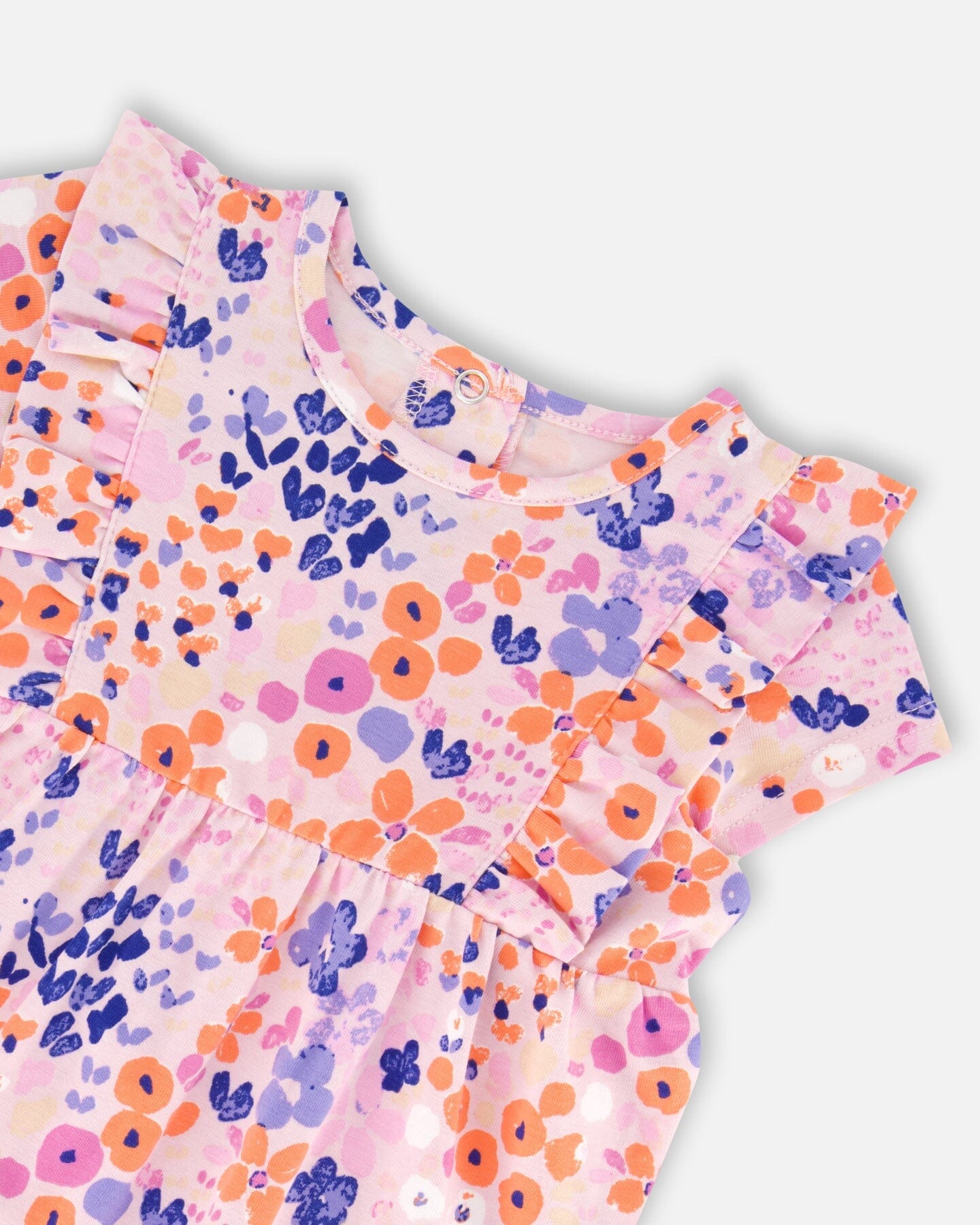 Organic Cotton Romper Lavender Printed Fields Flowers