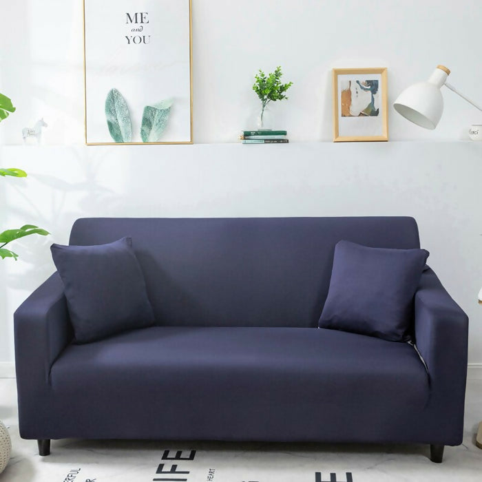 Anyhouz Sofa Cover Plain Navy Blue Style and Protection