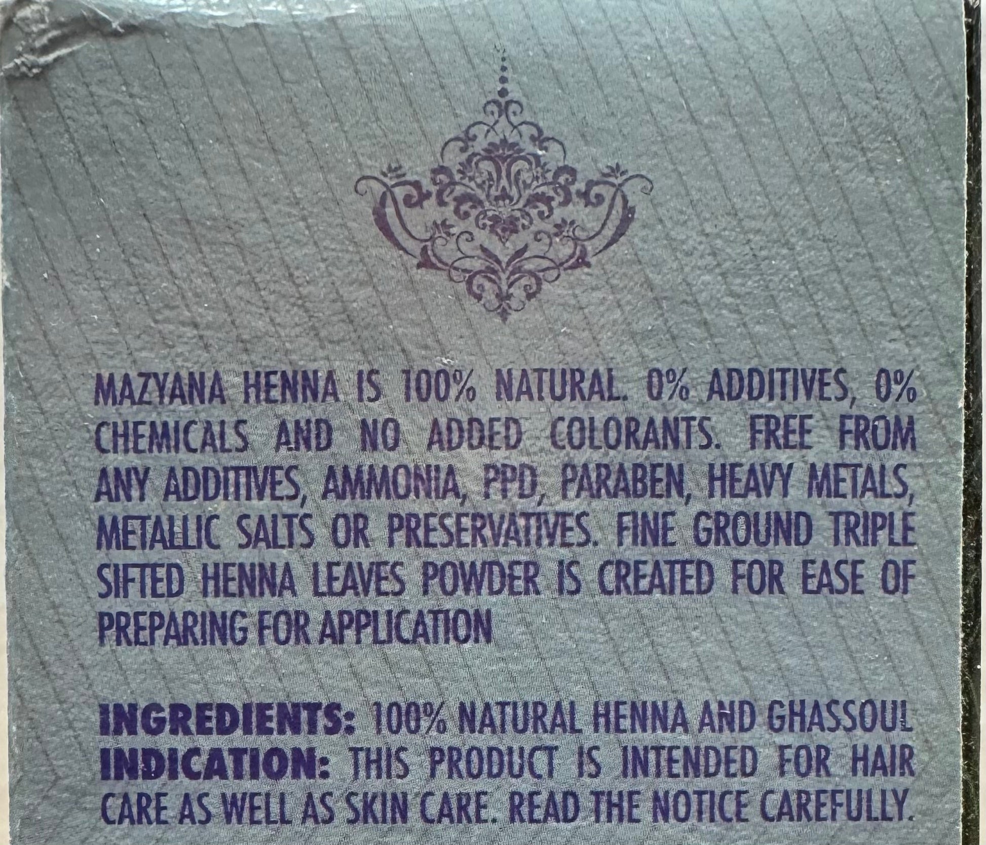 Mazyana Natural Henna with Ghassoul 125g Cosmetic Argan Oil Mazyana