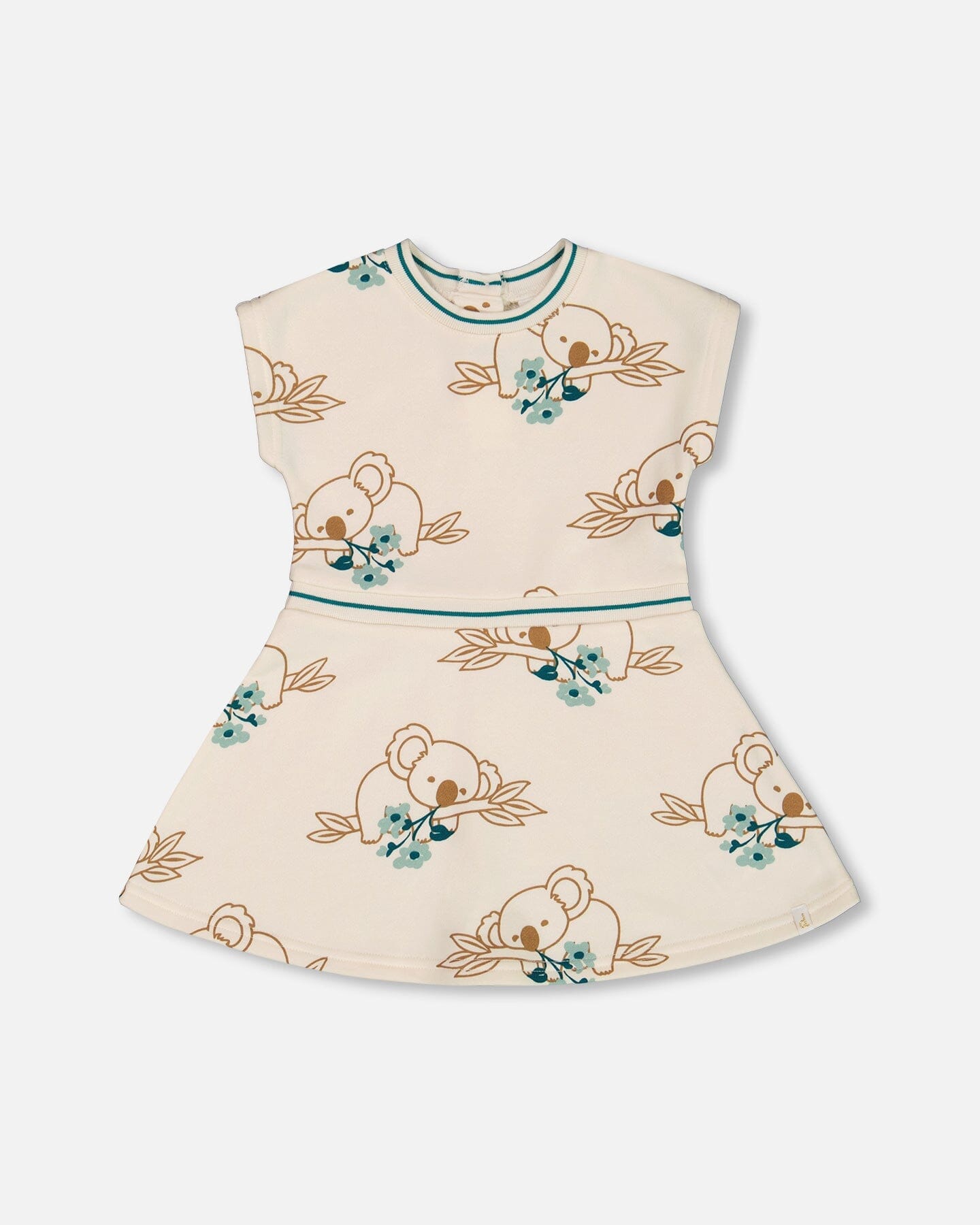 Printed French Terry Dress Off-White And Koala