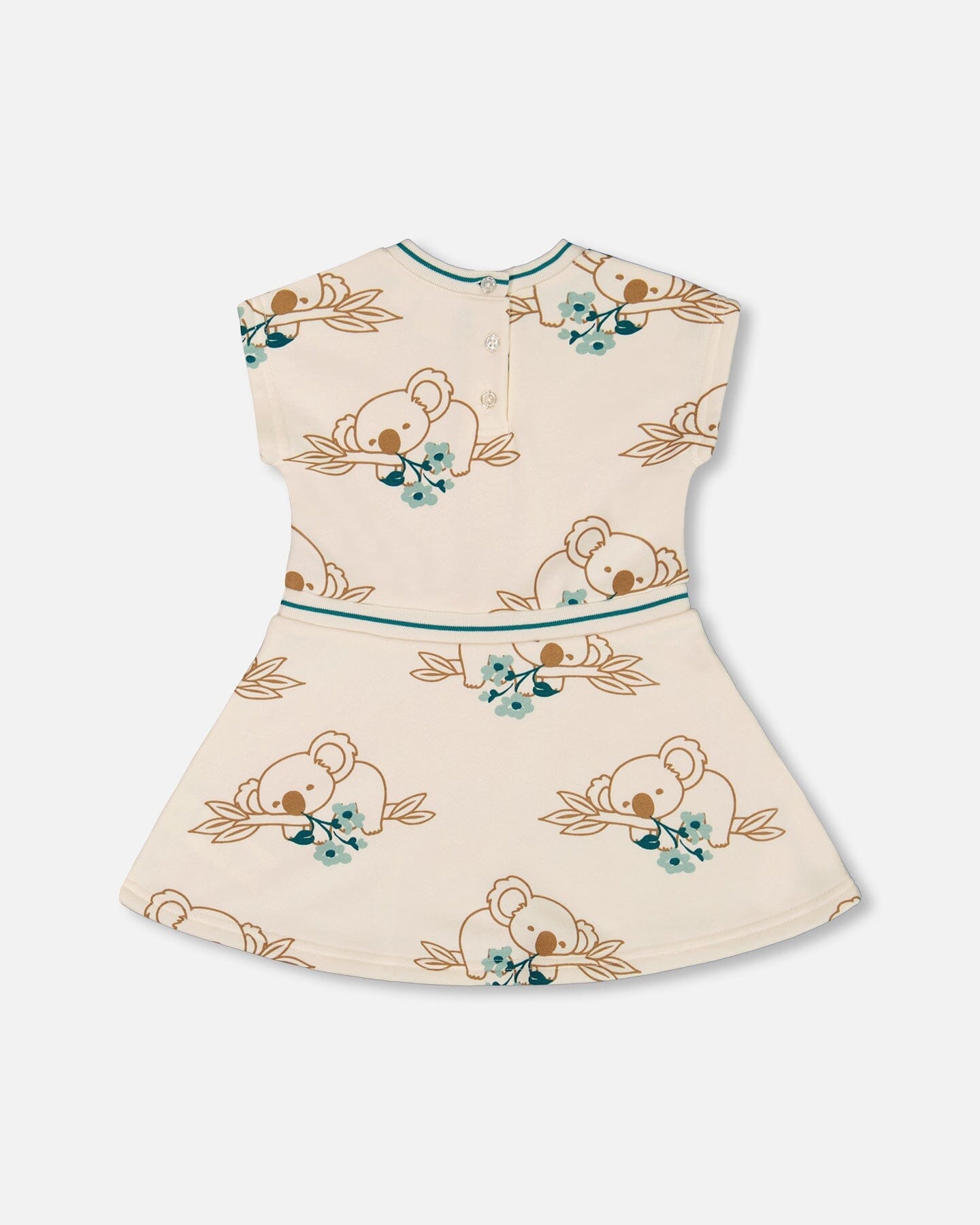 Printed French Terry Dress Off-White And Koala