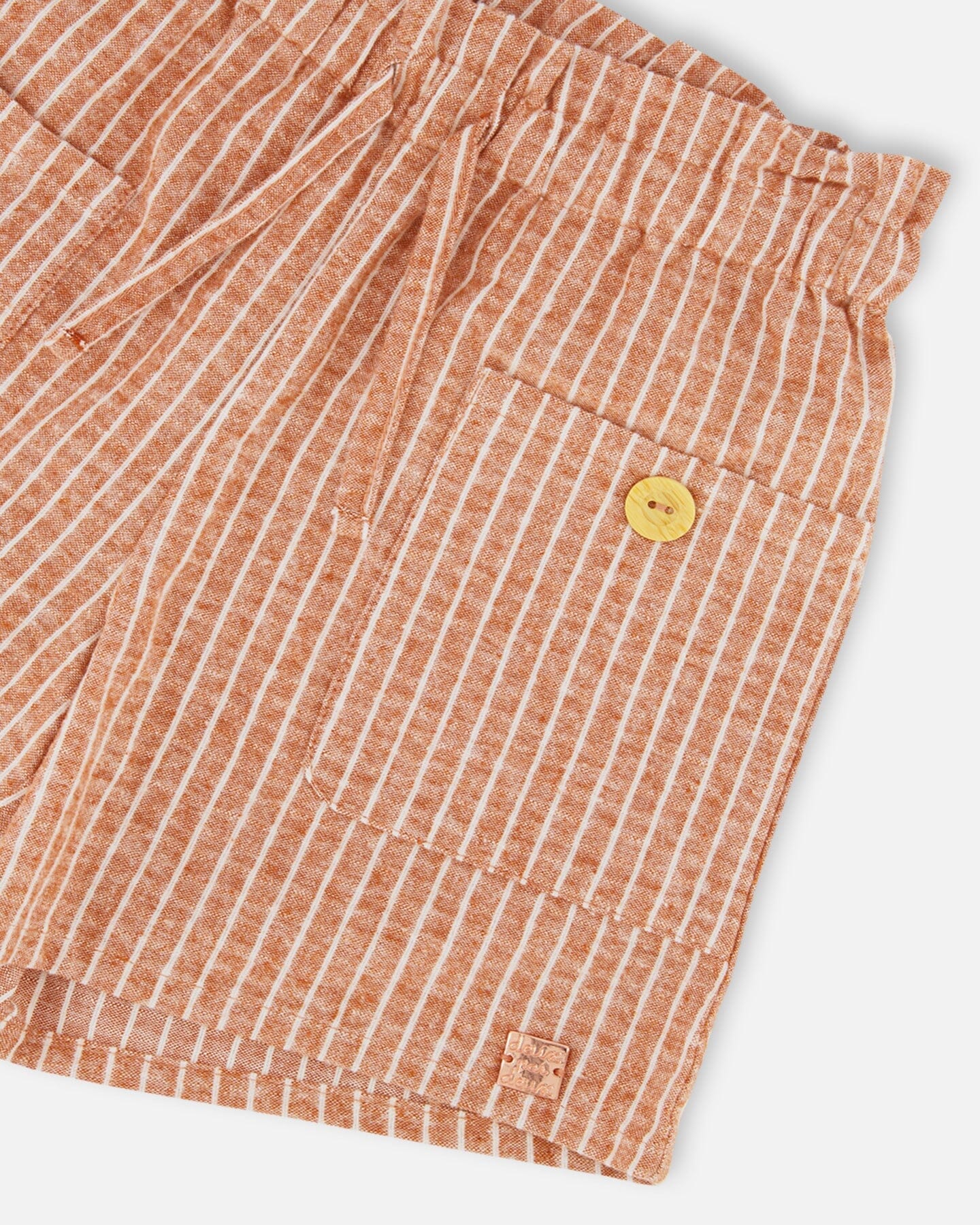 Linen Short With Pockets Old Orange Pink