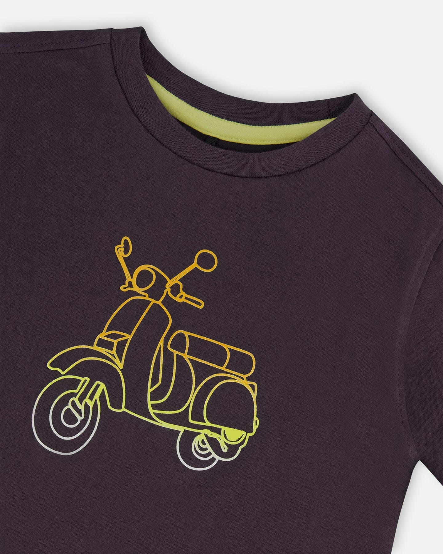 Organic Cotton Tee Dark Gray And Multicolored Vespa