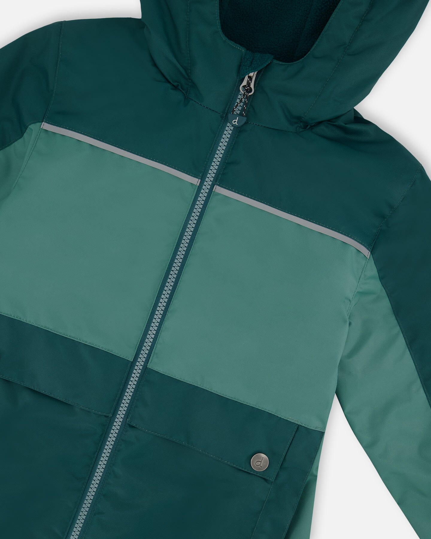 Colorblock Mid-Season Jacket Forest Green And Emerald