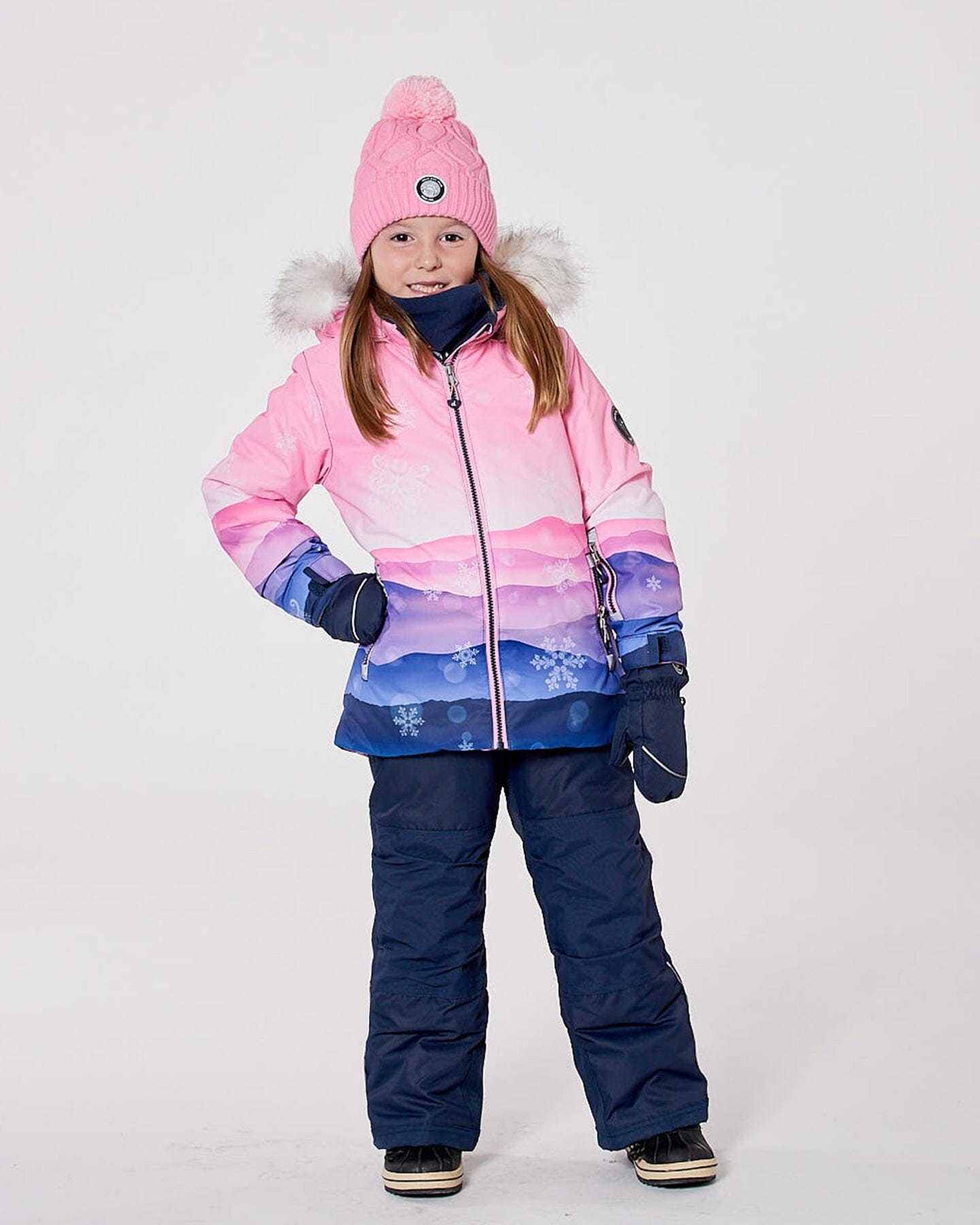 Two-Piece Play Snowsuit With Printed Jacket Navy Blue