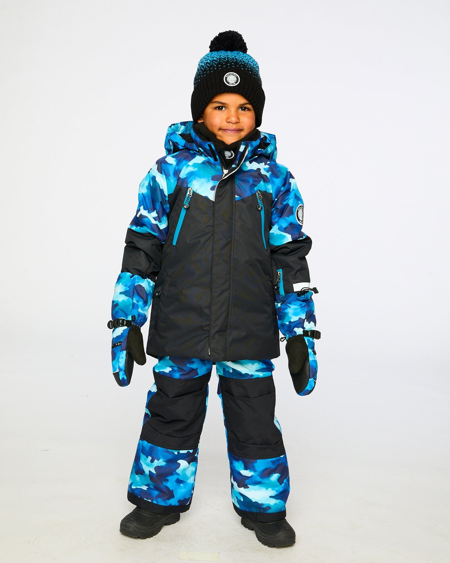 Two-Piece Play Snowsuit Teal Blue Camouflage
