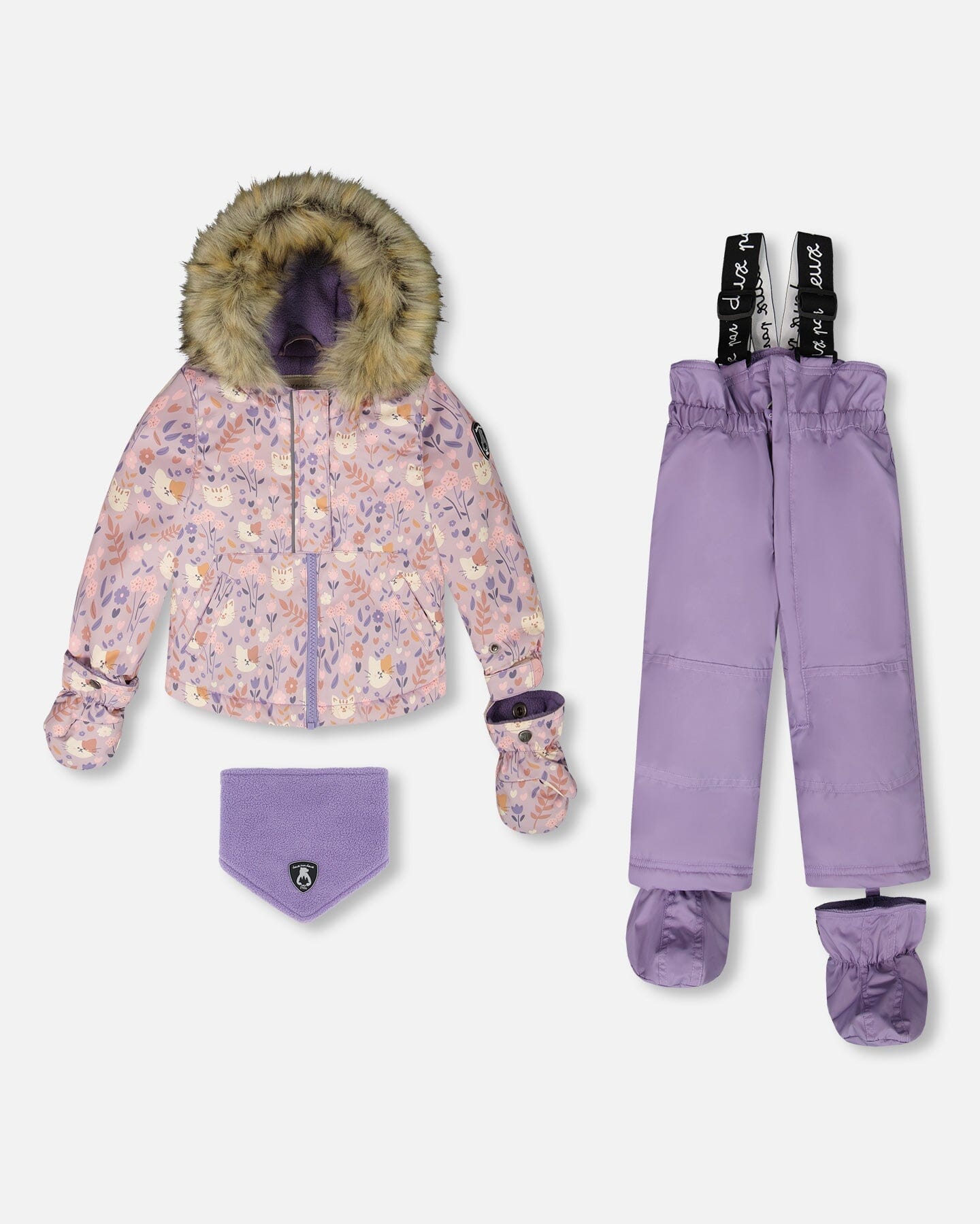 Two-Piece Baby Play Snowsuit Purple Gray