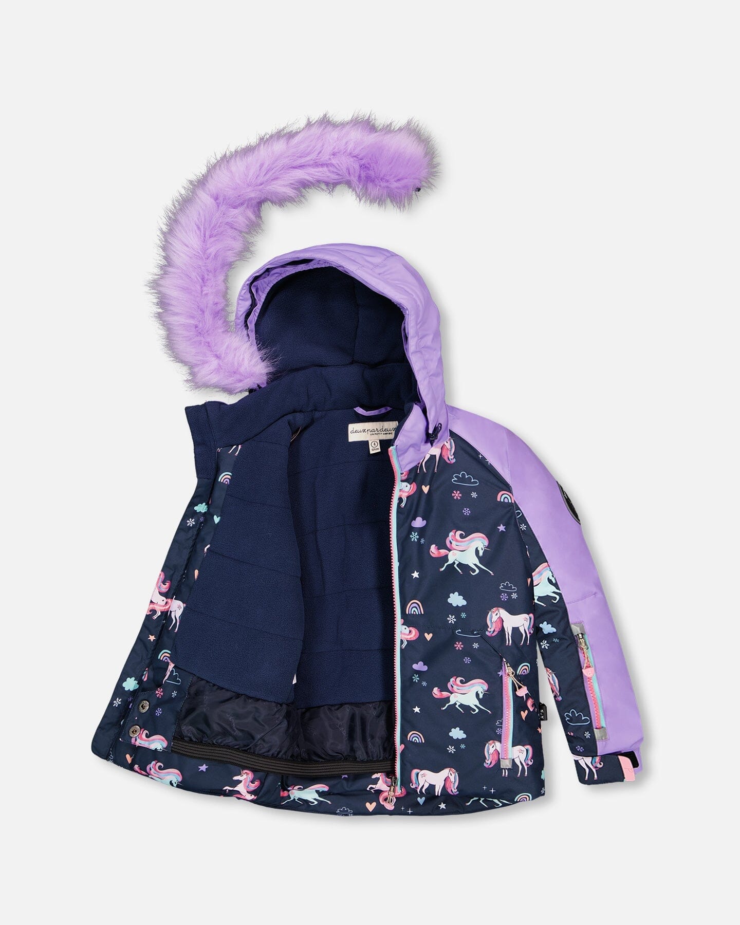 Two-Piece Play Snowsuit With Printed Colorblocked Jacket Lavender