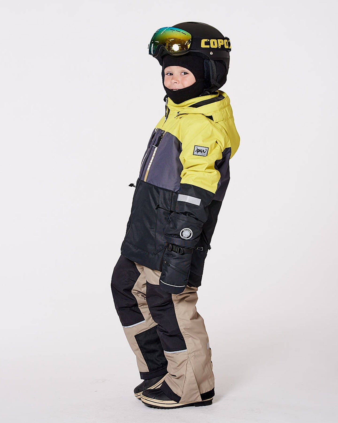 Two-Piece Teknik Snowsuit Colorblocked Light Khaki Green