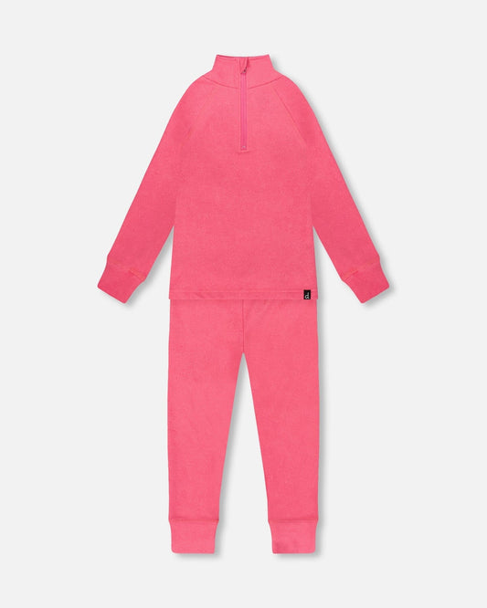Two-Piece Thermal Underwear Set Candy Pink
