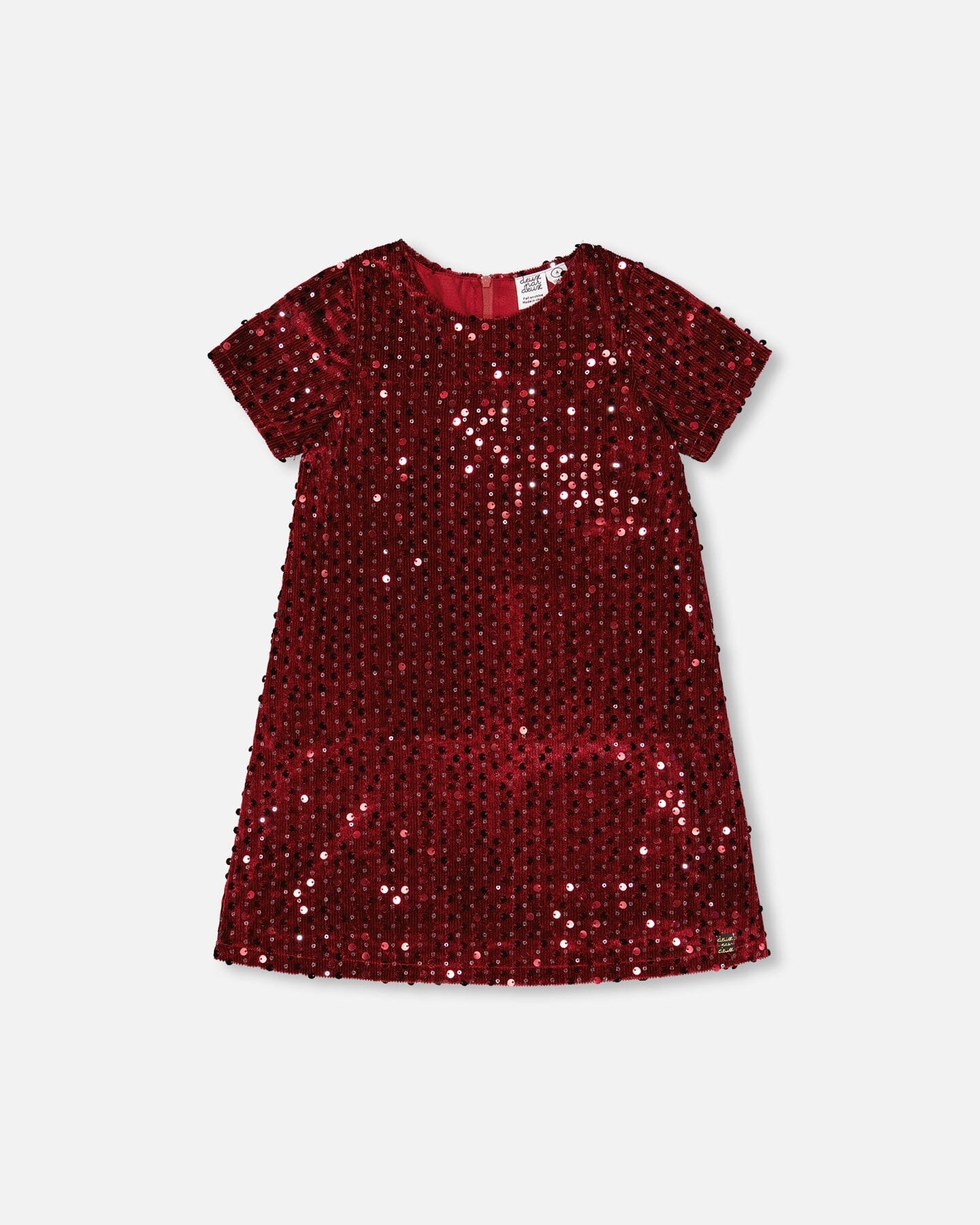 Velvet Short Sleeve Dress Red