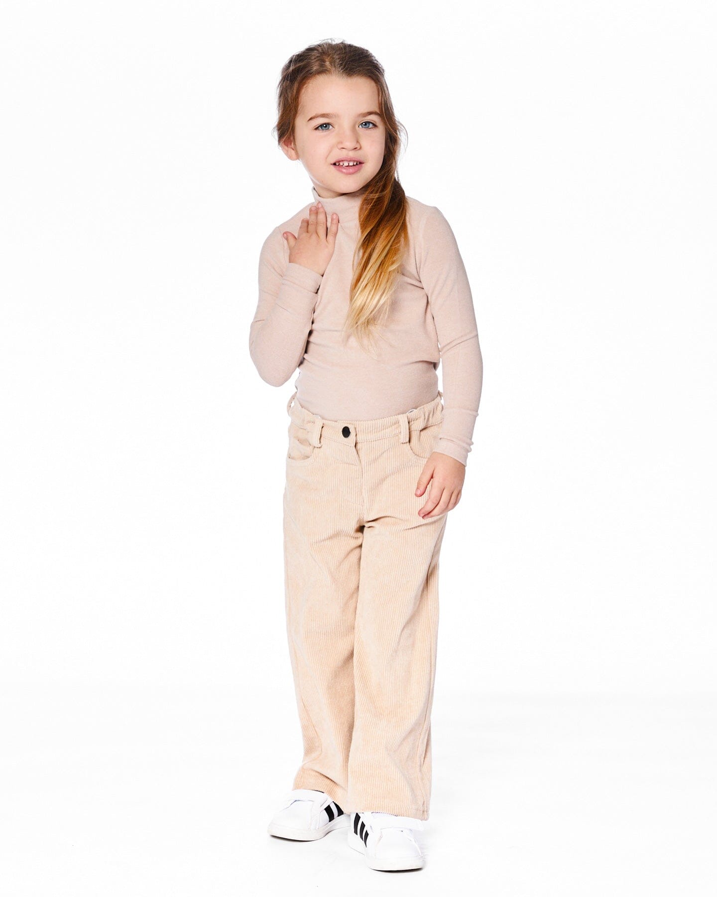 Wide Leg Corduroy Pants Beige