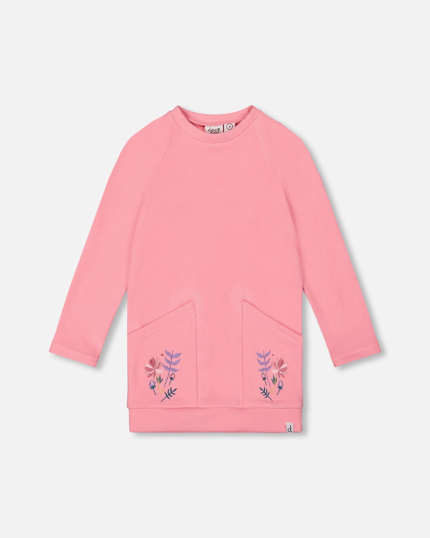 Tunic Tee With Embroidered Pockets Light Pink