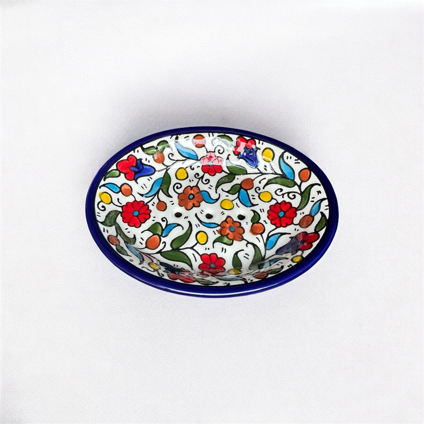 Ceramic Soap Dish – Hand-Painted in Palestine