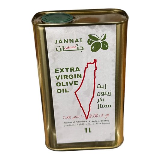 Jannat Extra Virgin Olive Oil – 1L Tin (Product of Palestine) - Authentic from Zaytuna Mart Canada