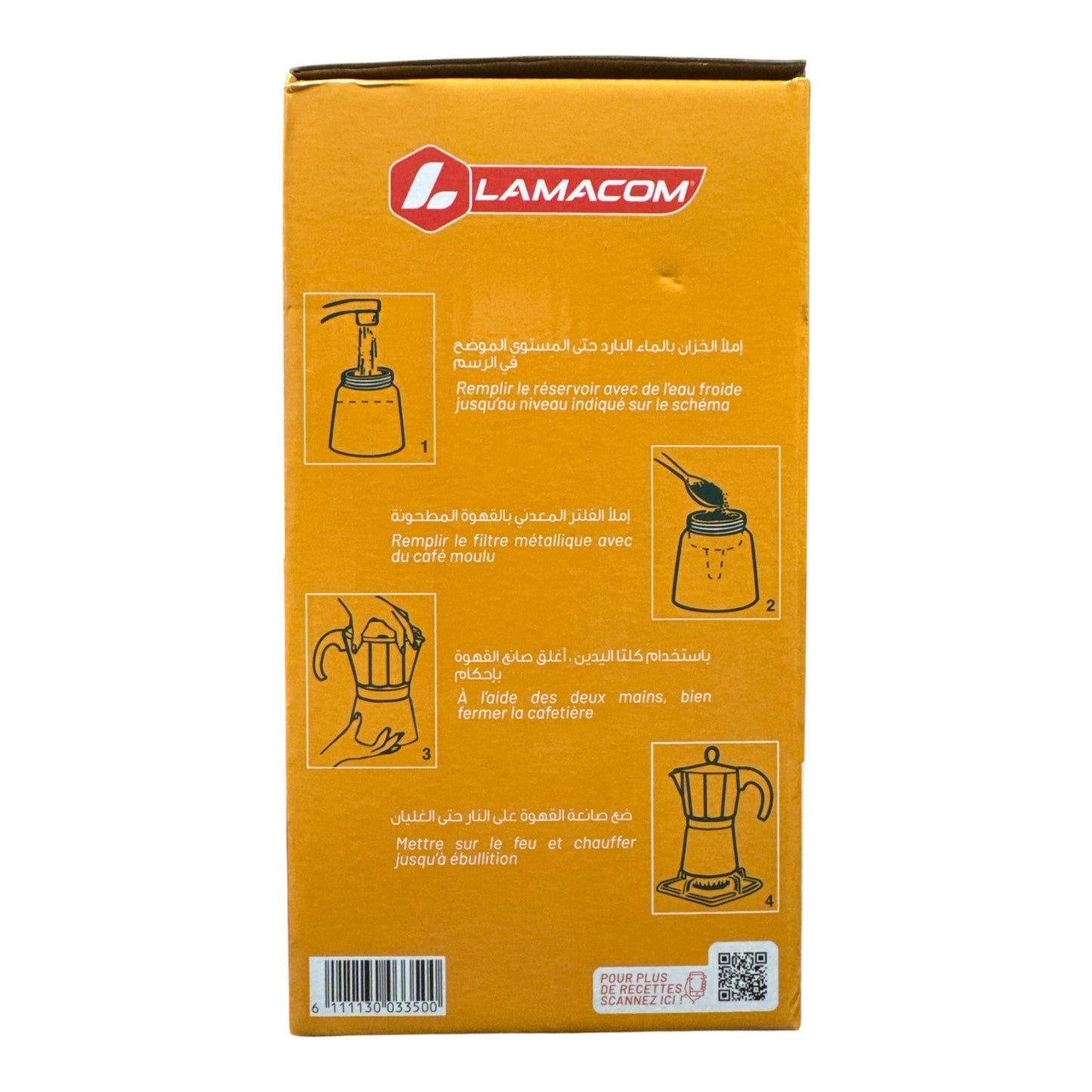 Lamacom Aluminium Moka Pot – 6 Cup Stovetop Espresso Maker