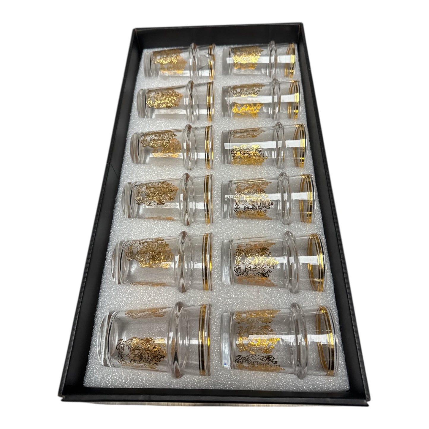 Magic Home Moroccan Tea Glass Set – 12 Pcs (Royal Golden Design)