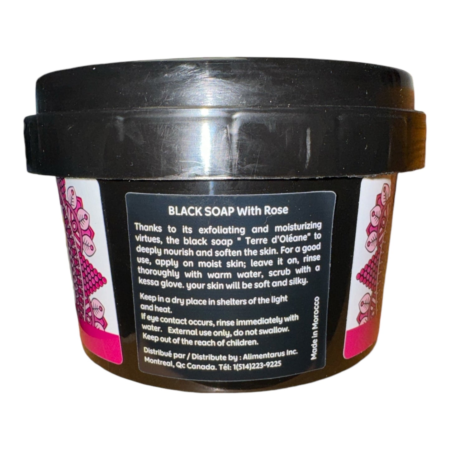 Black Soap Natural with Rose Terre d’Oleane 250g