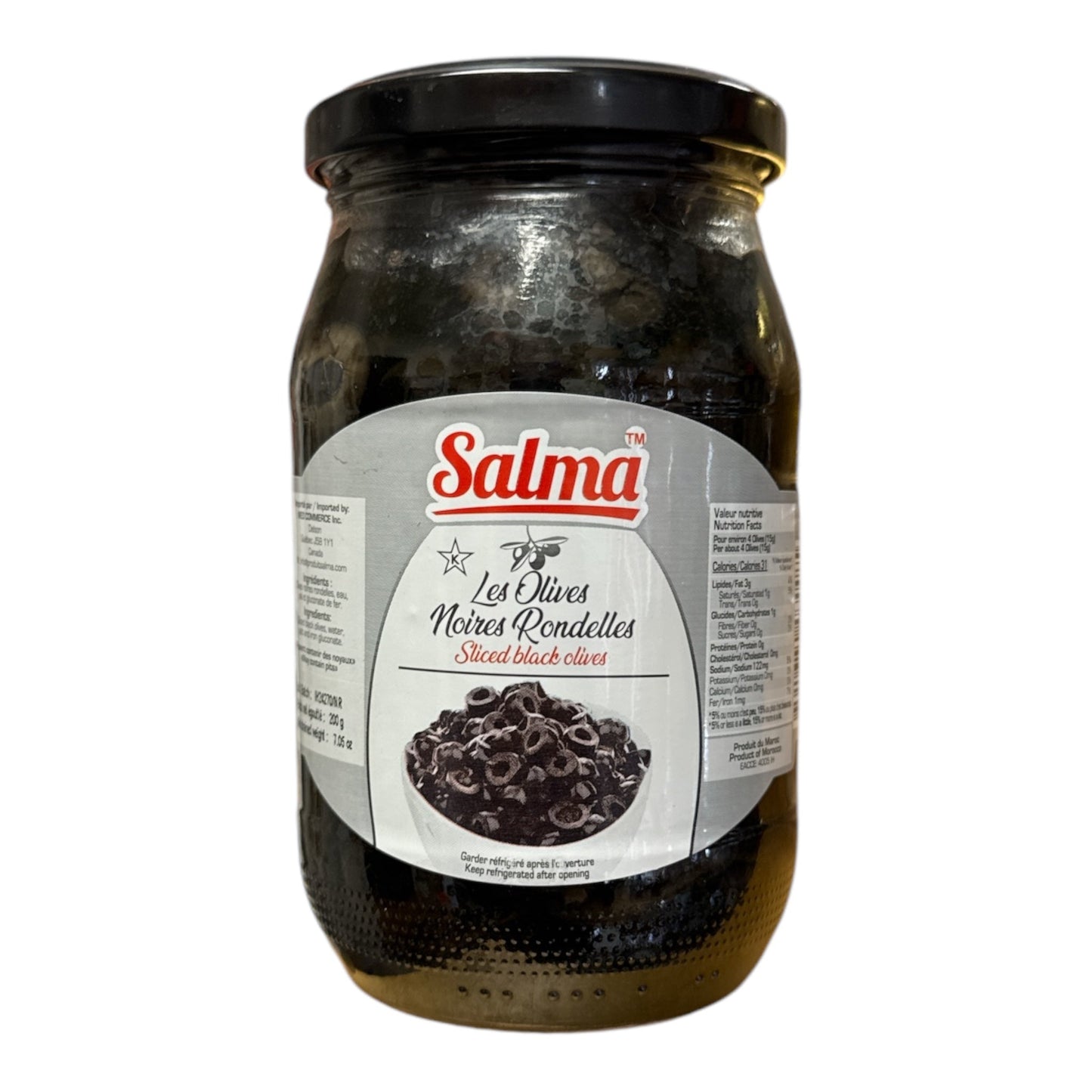 Salma Slicd Black Olives 200g