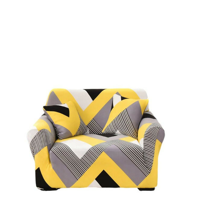 Anyhouz Sofa Cover Yellow Wave Style and Protection For Living Room