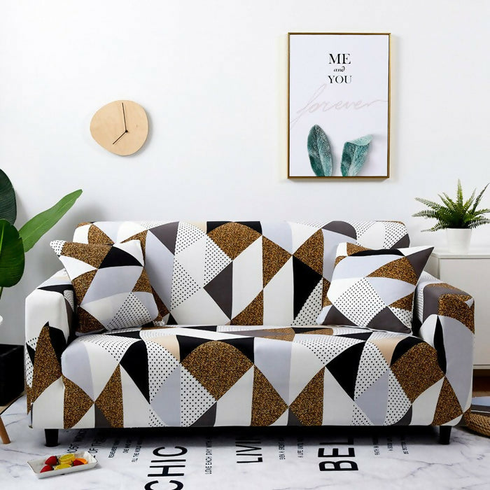 Anyhouz Sofa Cover Beige Geometric Style and Protection For Living Room Sofa
