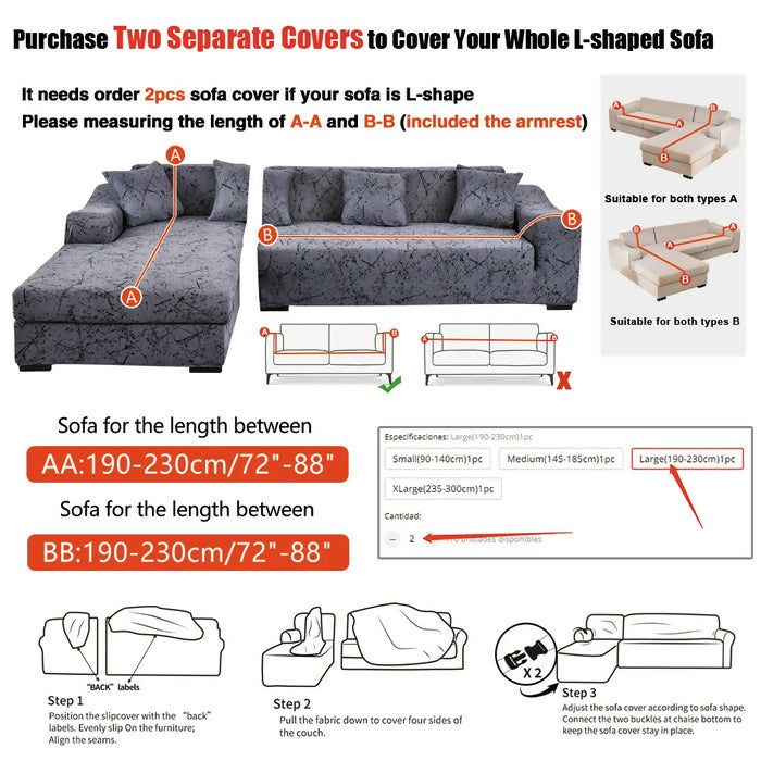 Anyhouz Sofa Cover Orange Christmas Snowman Design Stretchable Non Slip Slipcover