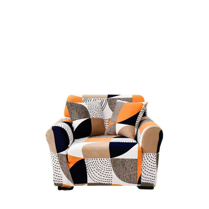 Anyhouz Sofa Cover Orange Geometric Style and Protection For Living Room