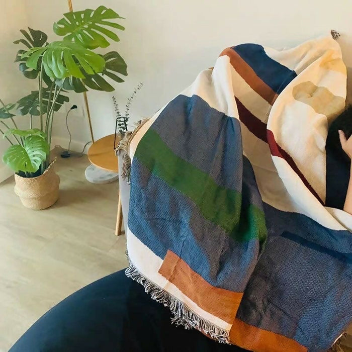 Anyhouz Throw Blanket Nordic Tapestry with Tassel