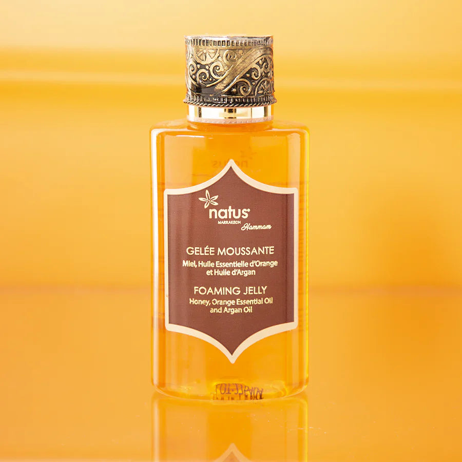 Foaming jelly with honey, orange essential oil and argan oil