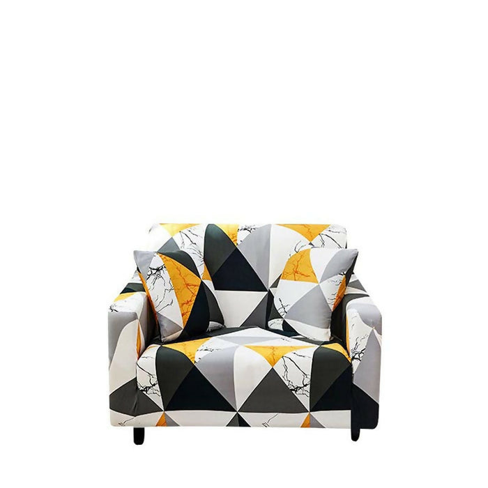 Anyhouz Sofa Cover Yellow White Geometric Style and Protection For Living Room