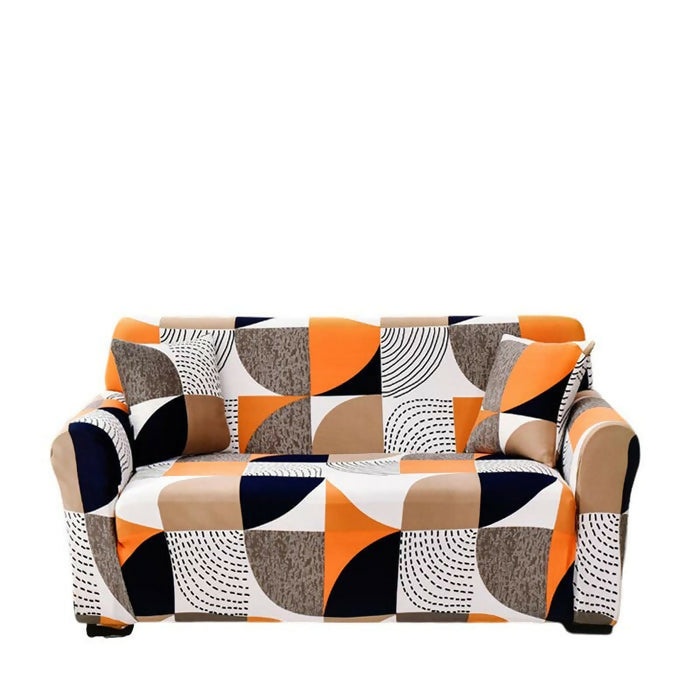 Anyhouz Sofa Cover Orange Geometric Style and Protection For Living Room