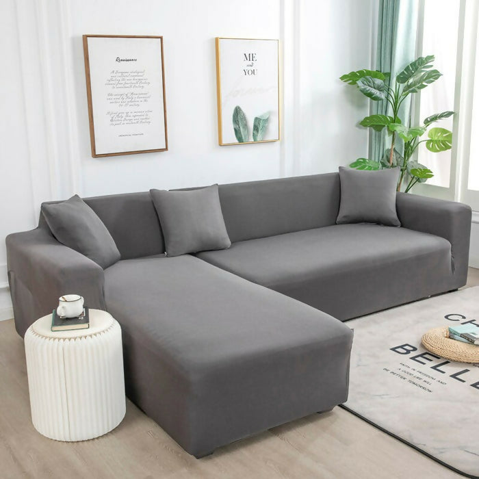Anyhou Sofa Cover Plain Grey Blue Style and Protection