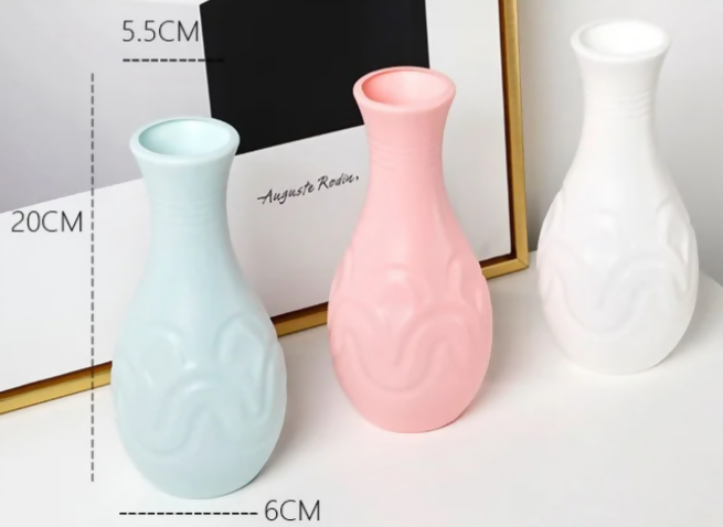 Anyhouz Flower Vase Small Wave Lines Pattern Nordic Pot Home Decor